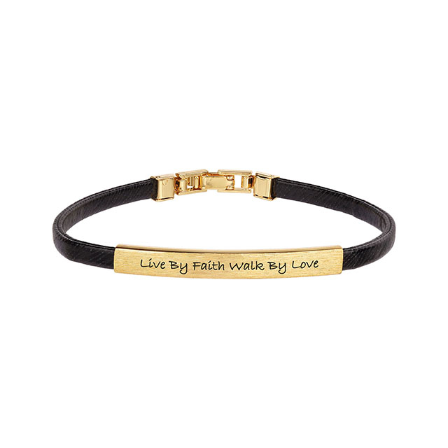 Personalized Leather Bracelets for Women Custom Name Engraved Bar Bracelets