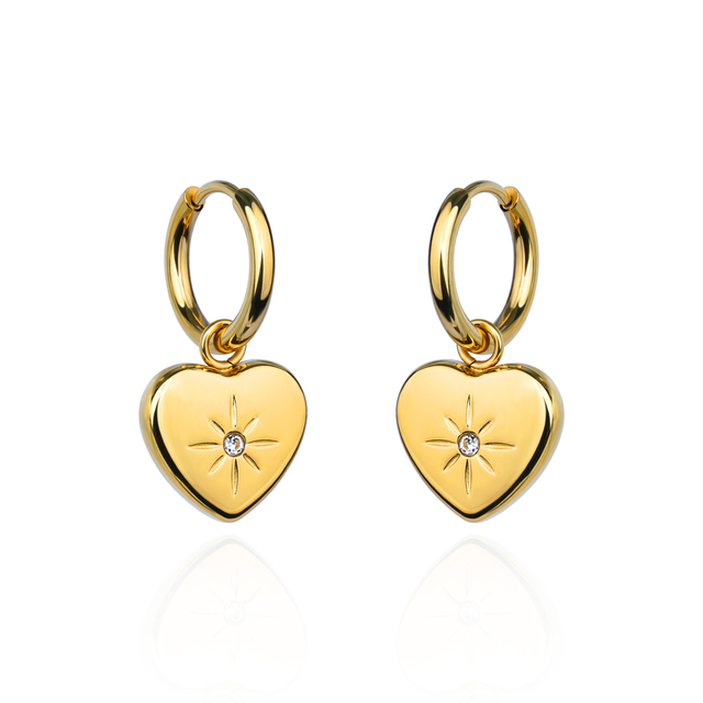 Trendy Gold Plated Stainless Steel Earrings