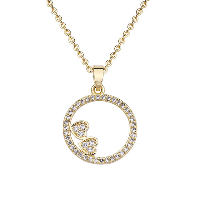 Cubic Zirconia Heart Necklace for Women Silver Gold Plated Dainty Infinity Love Heart Pendant Necklace for Girlfriend Wife Girls Birthday Valentines Day Mothers Day Gift Jewelry