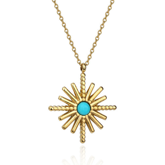 Wholesale Hot Sale Turquoise Bearded Star Necklace Jewelry