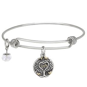  Family Tree Bracelet for Women Antique Gold Silver Plated All Things Grow with Love Bangle Bracelet Bead Charm Family Bracelets for Mother Daughter Wife Sister Jewelry Gift