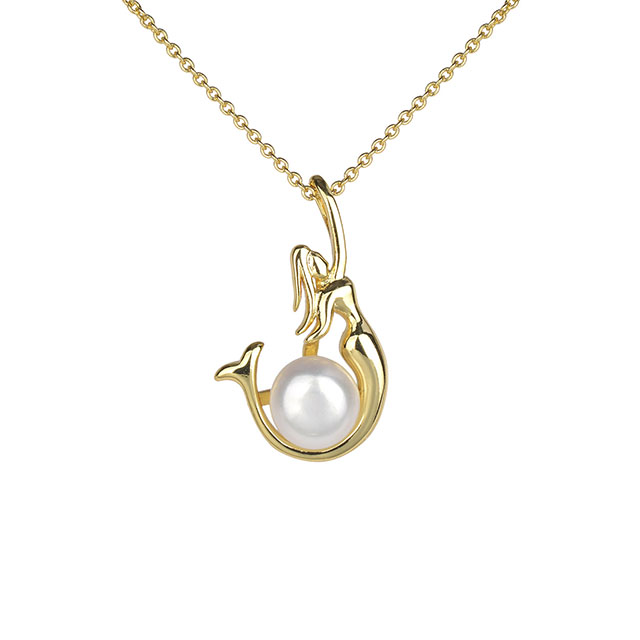 Mermaid Necklace Gold Silver Plated Ocean Necklace Dainty Beach Choker Necklaces for Women Teen Girls Surfer Jewelry Gifts Summer Necklace