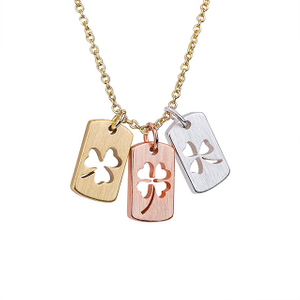 Four Leaf Clover Necklace for Women Lucky Shamrock Charm Chain Faith Hope Love Lucky Pendant Necklace for Teen Girls Personalized Jewelry Gift