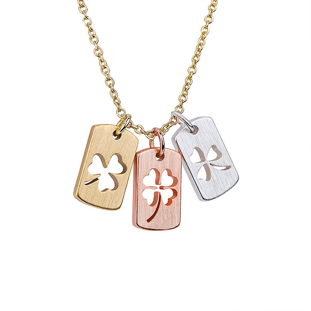 Four Leaf Clover Necklace for Women Lucky Shamrock Charm Chain Faith Hope Love Lucky Pendant Necklace for Teen Girls Personalized Jewelry Gift