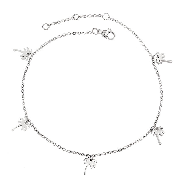 Palm Tree Anklets for Women Silver Gold Plated Beach Ankle Bracelets Palm Tree Charm Anklet Adjustable Boho Summer Foot Jewelry 