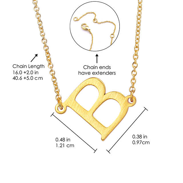 Sideways18K Gold Plated Dainty Tiny Initial Necklace A-Z Alphabet Letter Pendant Monogram Name Necklace