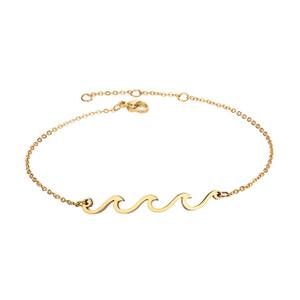 Wave Anklet Gold Silver Plated Ocean Wave Anklet Dainty Beach Anklet for Women Teen Girls Surfer Jewelry Gifts Boho Summer Anklet