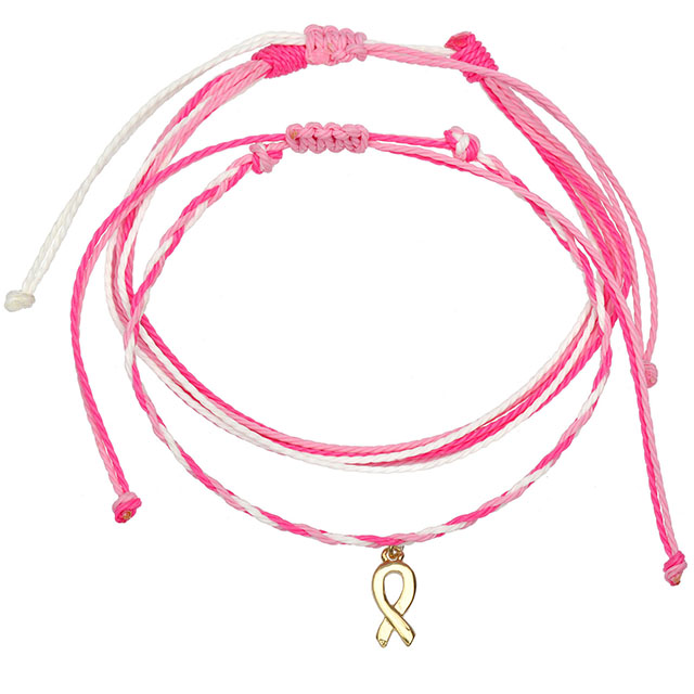 Pink Bow Ribbon Bracelet for Breast Cancer Awareness Gifts for women's love