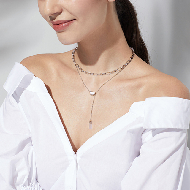 Stainless Steel Double Layer Cuban Chain Necklace Supplier 