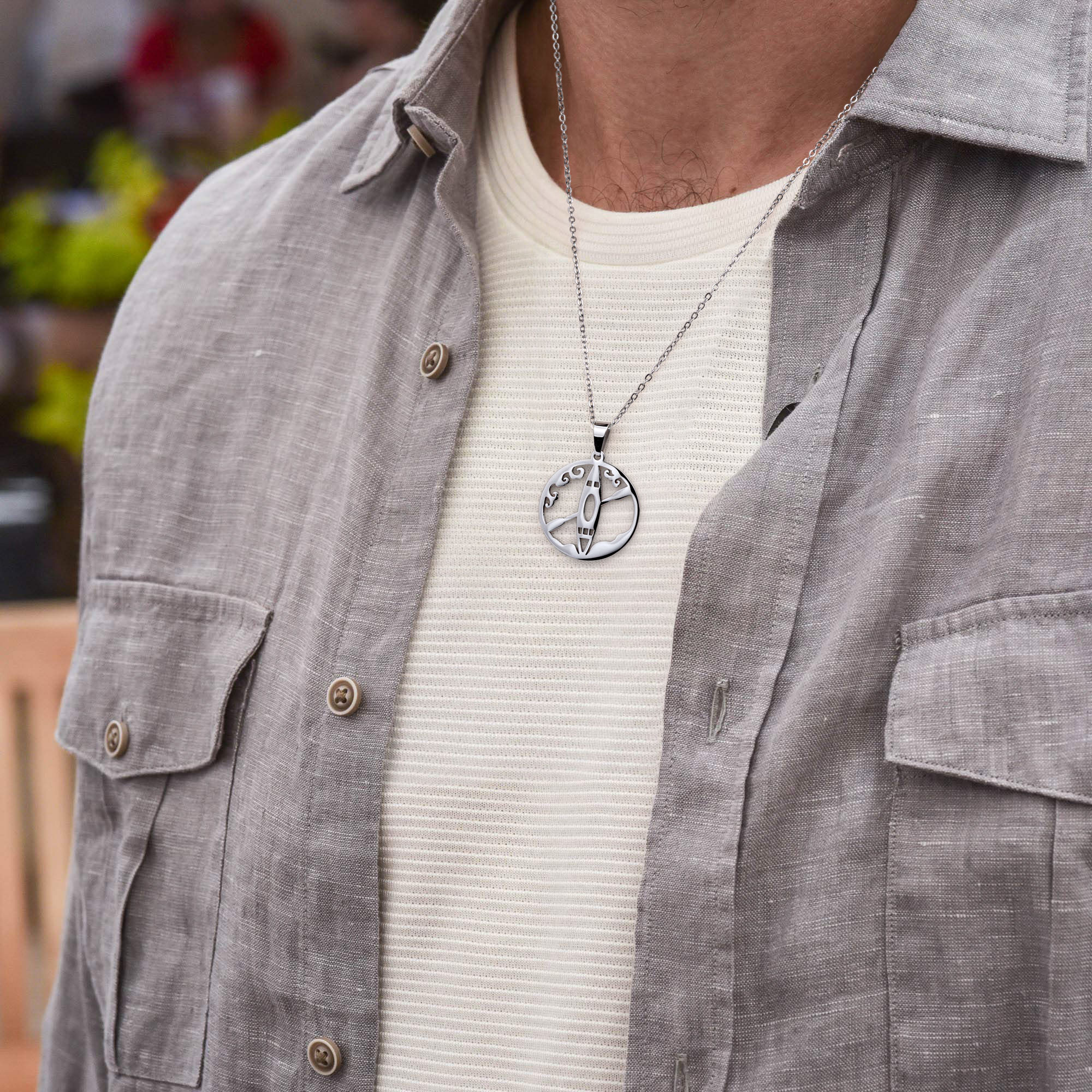 Stainless Steel Sailboat Lighthouse Anchor Charm Pendant Necklace 