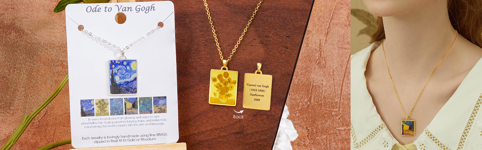 Necklaces,Van Gogh,Art Deco,Boho,Mosaic,Painting-132_B-Model