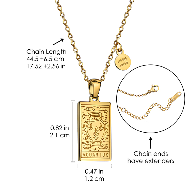Custom Wholesale 12 Zodiac Gold Plated Stainless Steel Necklace Jewelry