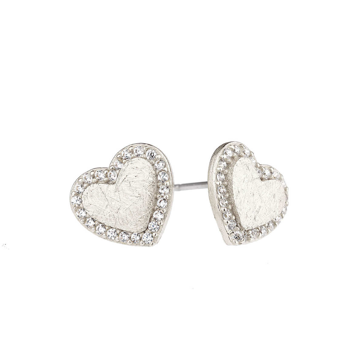 Geometric Heart Earrings W/CZ Love Necklace