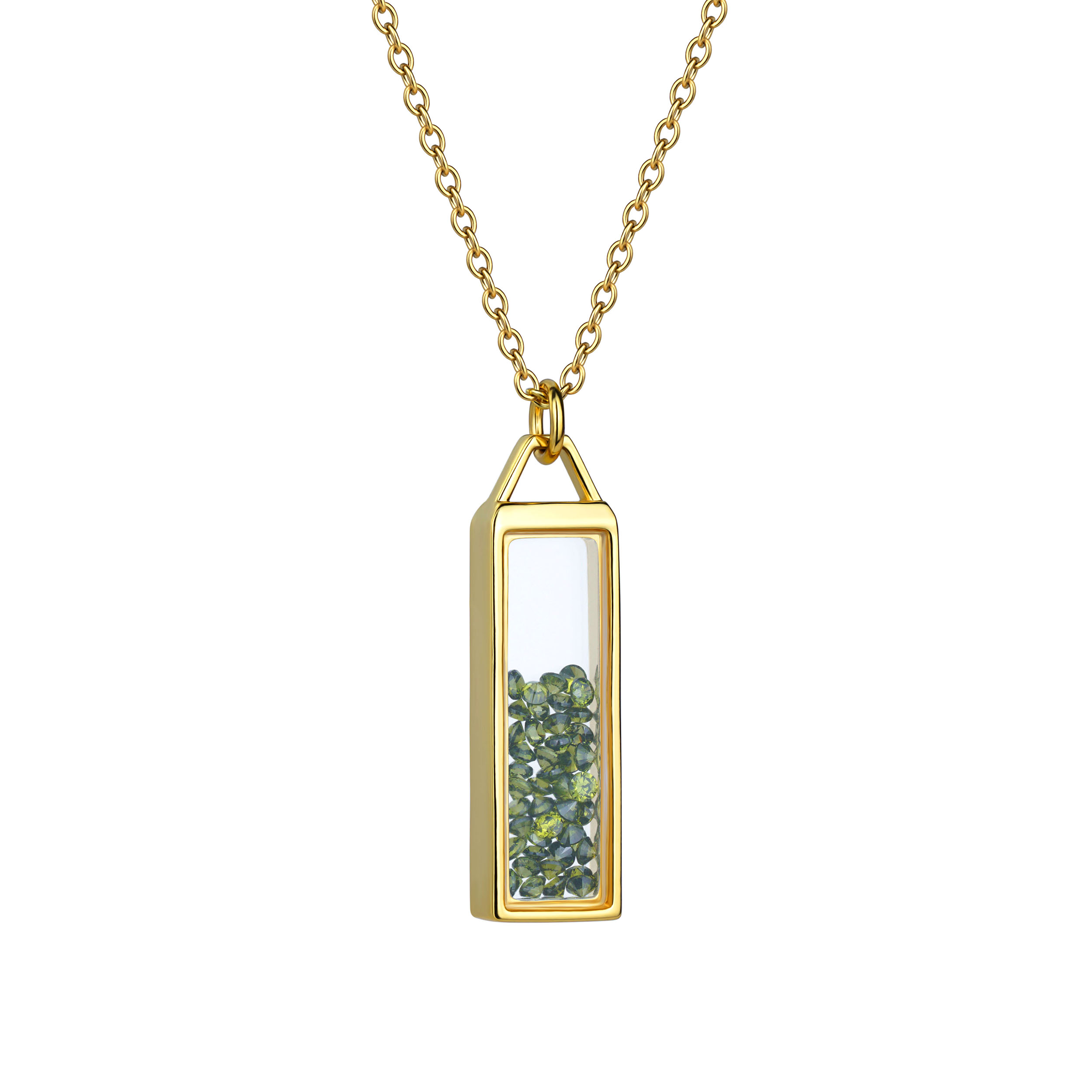 Vitality Stones Cubic Zirconia Rectangle Pendant Necklace