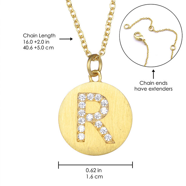  Initial Necklace for Women 18K Gold Plated Dainty Cubic Zirconia Initial Necklaces Round Disc A-Z Alphabet Letter Necklace Pendant for Women Girls Jewelry Birthday Gift