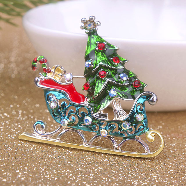 Crystal Rhinestone Brooches Christmas Jewelry Holiday Gifts