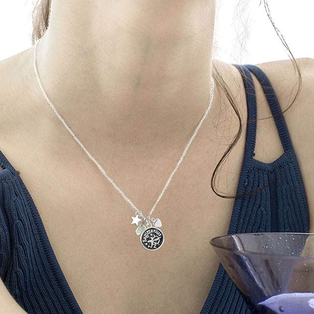 Zodiac Necklace for Women Retro Constellation Astrology Necklace Pendant Round Disc Gemstone Heart Star Charms Zodiac Sign Necklaces