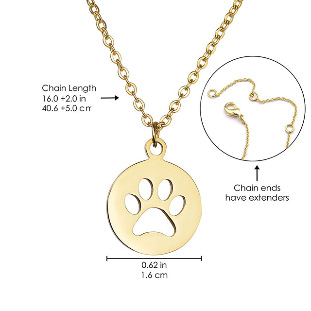 Dog Paw Necklace Cute Animal Necklace Dainty Paw Print Pendant Necklace Dog Themed Memorial Necklace Jewelry for Women and Girls Pet Lovers Dog Mom Gifts 