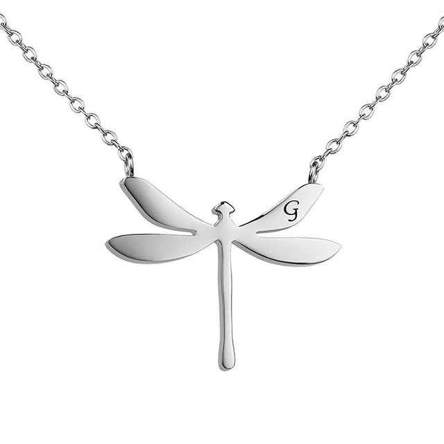 Dainty Initial Dragonfly Necklace for Women Stainless Steel Dragonfly Pendant Letter Name Necklaces Personalized Initial Necklace Dragonfly Jewelry Gifts for Women Girls
