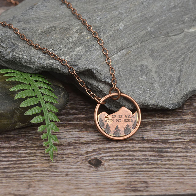 Forest Tree Mountain Pendant Mountain Range Necklace Supplier