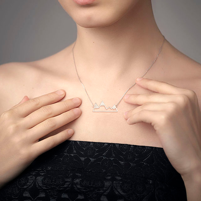Mountain Range Necklace Mountain Peak Pendants Necklaces Gift for Girl, Women, Nature Outdoor Lovers, Campers, Skiers, Traveller, Climber and Hikers 