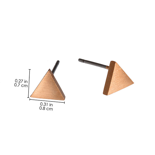 Geometric earrings triangle earrings, gold, silver, and rose gold. Fashionable women's earrings.