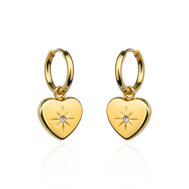 Trendy Gold Plated Stainless Steel Earrings