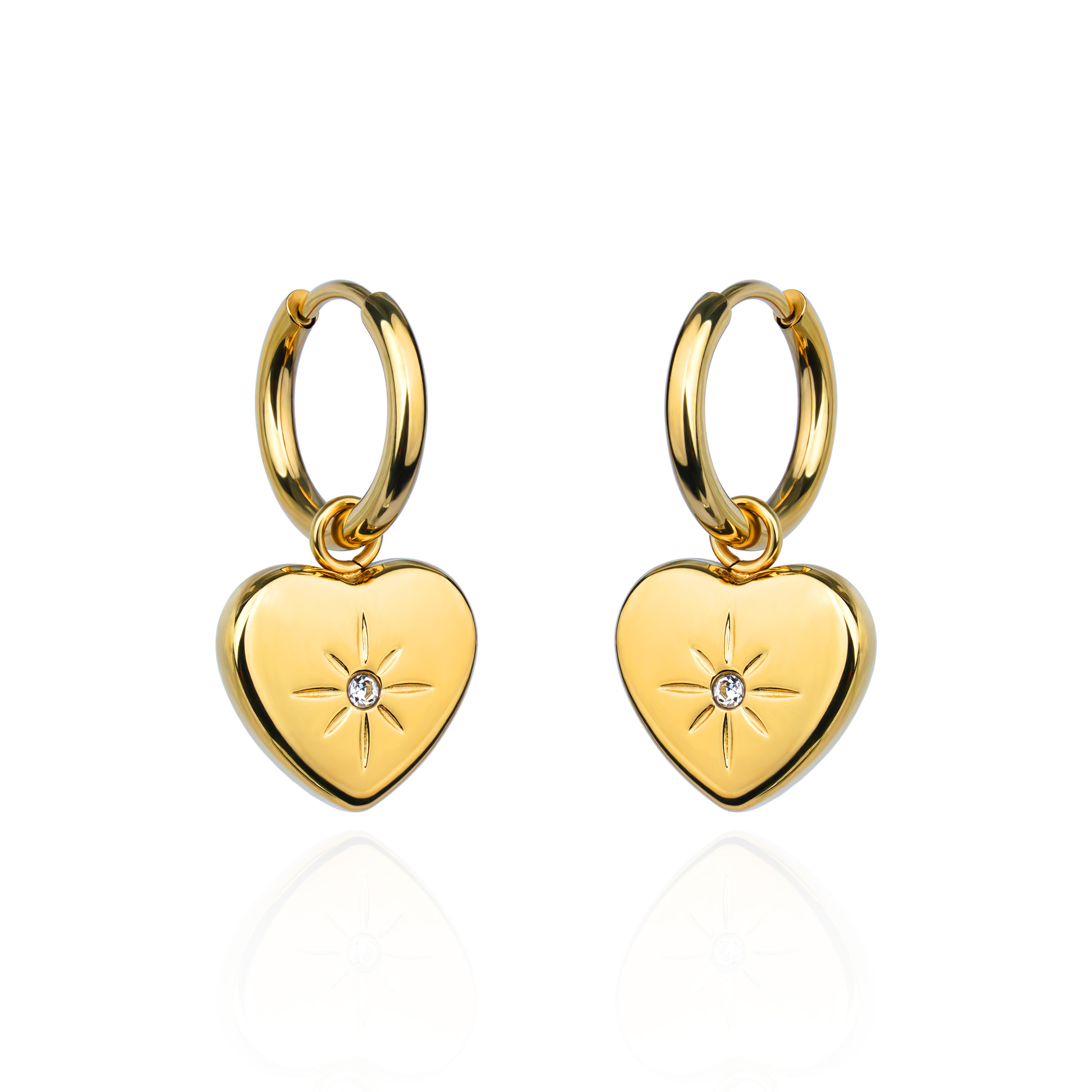Trendy Gold Plated Stainless Steel Earrings