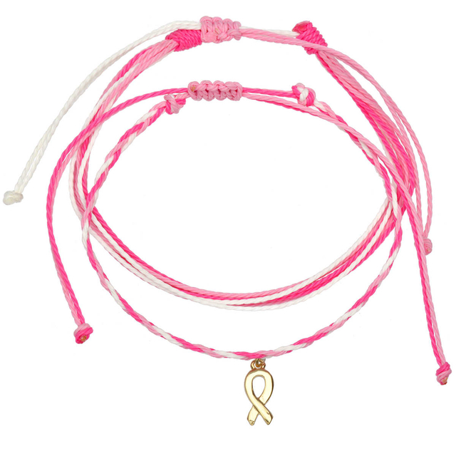 Pink Bow Ribbon Bracelet for Breast Cancer Awareness