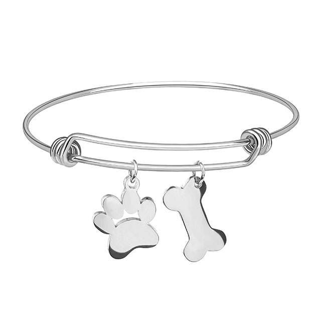Expandable Dog Paw Charm Bracelet