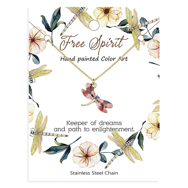 Colorful Dragonfly Necklace Hand Painted Dragonfly Necklaces for Women Dainty Cute Dragonfly Charm Jewelry Pendant Necklace 