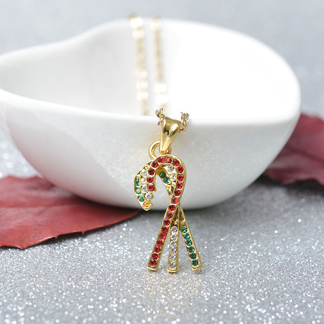 Christmas Crystal Rhinestone Enamel Necklace 