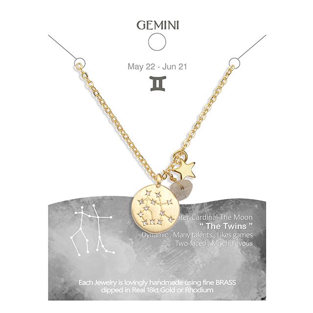 Zodiac Necklace for Women Gold Plated Dainty Constellation Star Necklace Pendant Charms Gold Round Disc Zodiac Sign Necklaces for Women Girls Astrology Necklace Jewelry Gift 