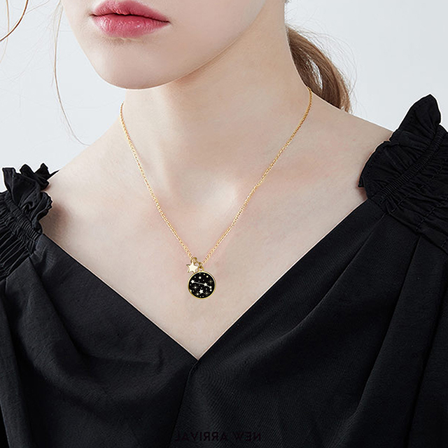 Zodiac Necklace for Women Gold Plated Dainty Constellation Star Necklace 