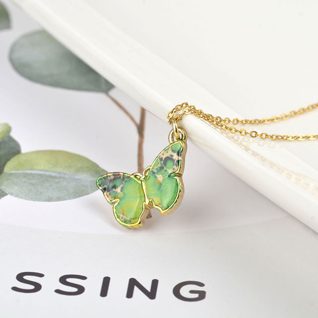 Colorful Butterfly Necklace Hand Painted Butterfly Necklaces for Women Dainty Cute Butterfly Charm Jewelry Pendant Necklace for women gifts