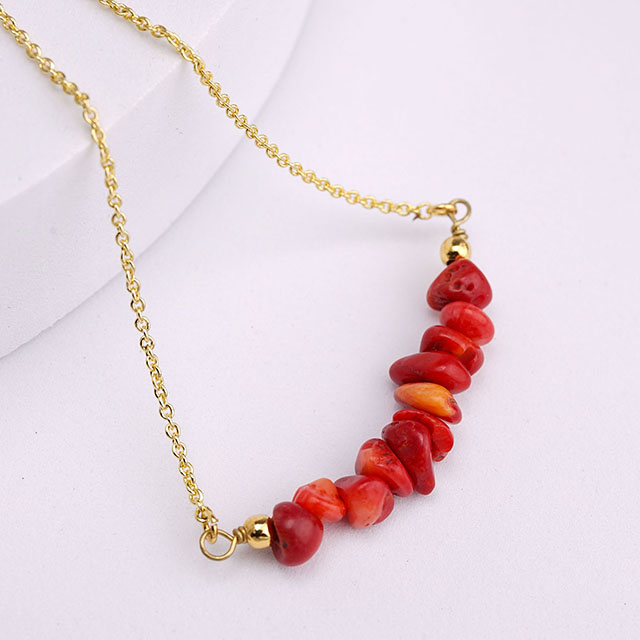 Gold Or Silver Plated Dainty Gemstone Bar Necklaces for Women 