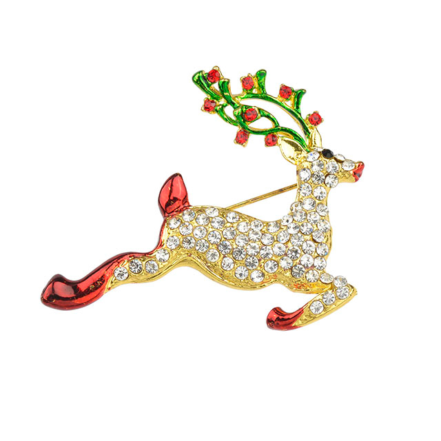 Fashion Christmas Jewelry Holiday Gifts Colorful Enamel Cute Deer Brooch 
