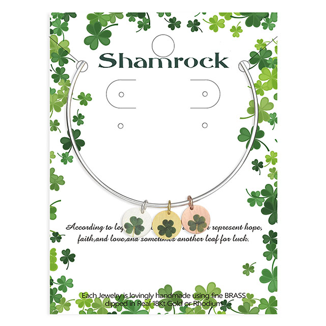 Four Leaf Clover Bracelet Expandable Lucky Shamrock Pendant Charm Bangle Faith Hope Love Lucky Round Disc Bracelet for Women Girls Personalized Jewelry Gift