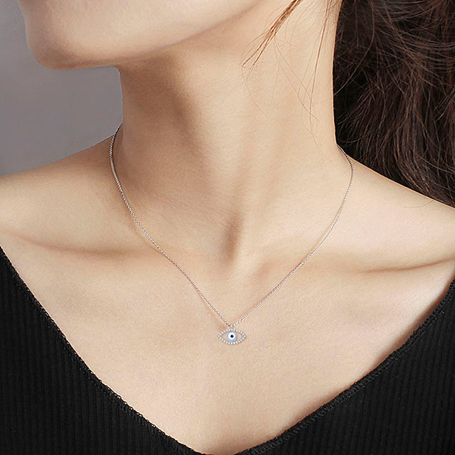 Hamsa and eye necklace for girl women gold silver Plated Zircon Jewelry gifts warding off the mystic malevolent forces of he world. Bring me good karma.