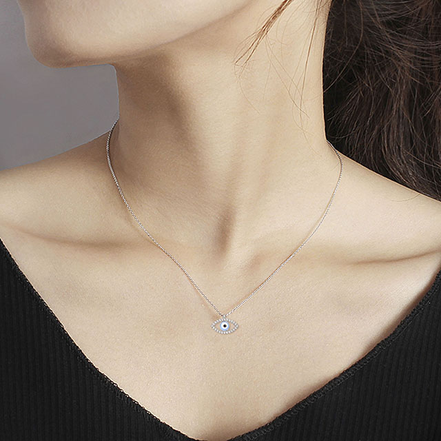 Hamsa and eye necklace for girl women gold silver Plated Zircon Jewelry gifts warding off the mystic malevolent forces of he world. Bring me good karma.