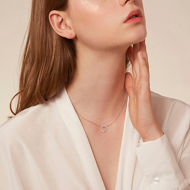 Gold, silver geometric necklace. Triangle，round, square necklace, fashion women's jewelry gift.