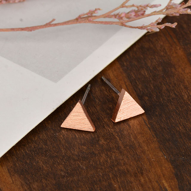 Geometric earrings triangle earrings, gold, silver, and rose gold. Fashionable women's earrings.