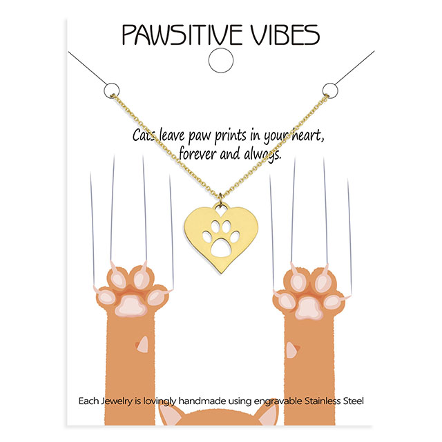 Cat Paw Necklace Cute Animal Necklace Dainty Paw Print Pendant Necklace Cat Themed Memorial Necklace Jewelry for Women and Girls Pet Lovers Cat Mom Gifts.
