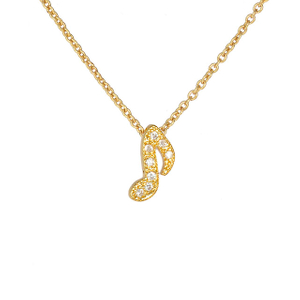 Musical Note Pendant Necklace Cubic Zirconia Music Note Jewelry Gifts 