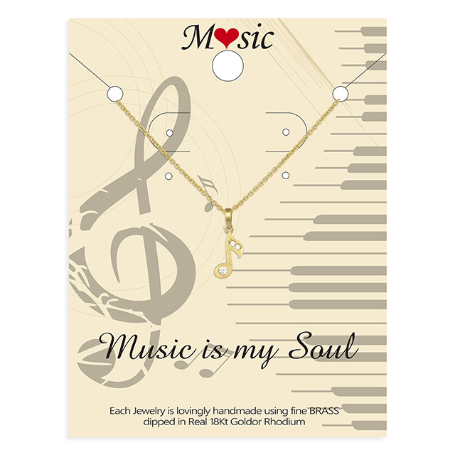 Musical Note Pendant Necklace Cubic Zirconia Music Note Jewelry Gifts for Music Lover Women Girl Gift