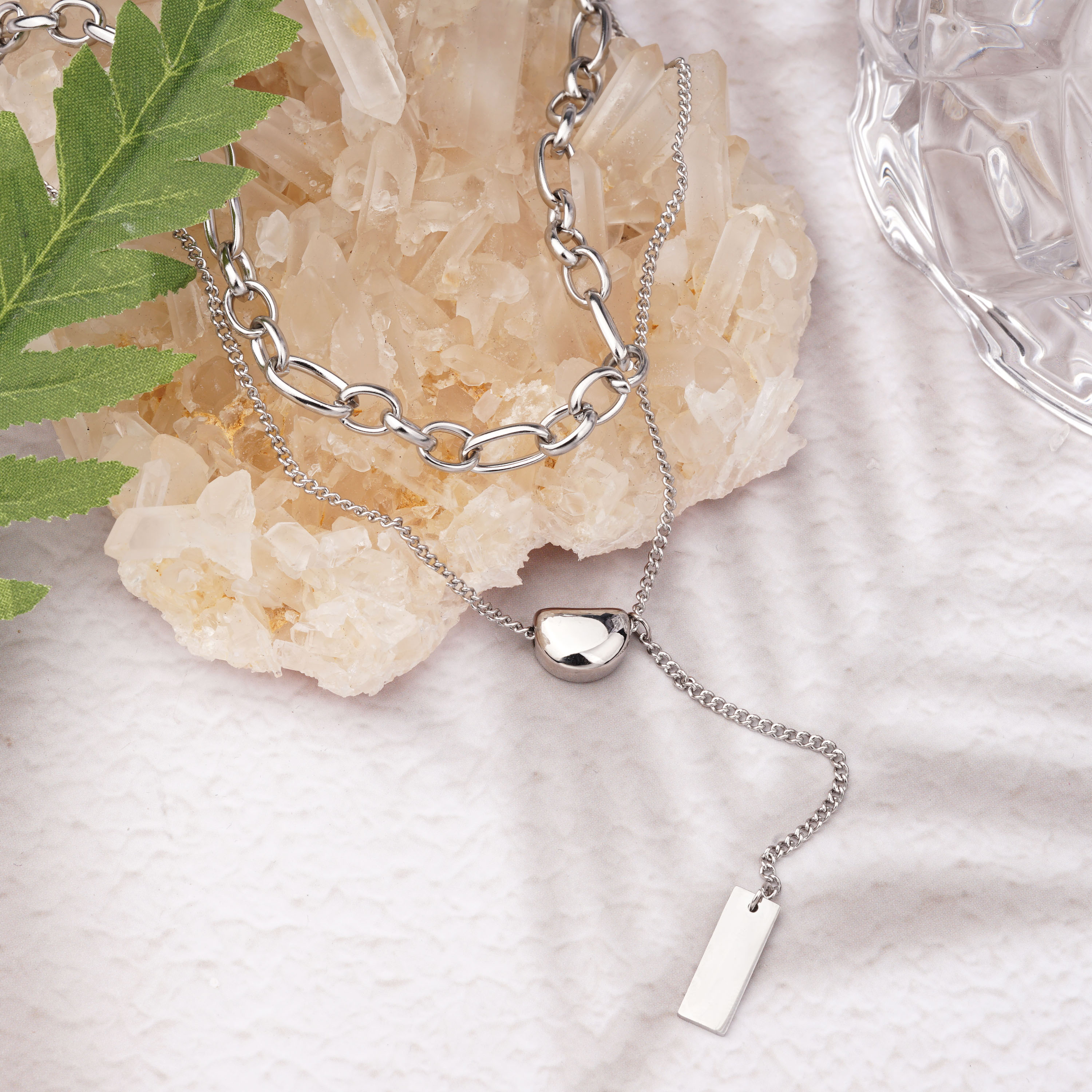 Stainless Steel Double Layer Cuban Chain Necklace Supplier 