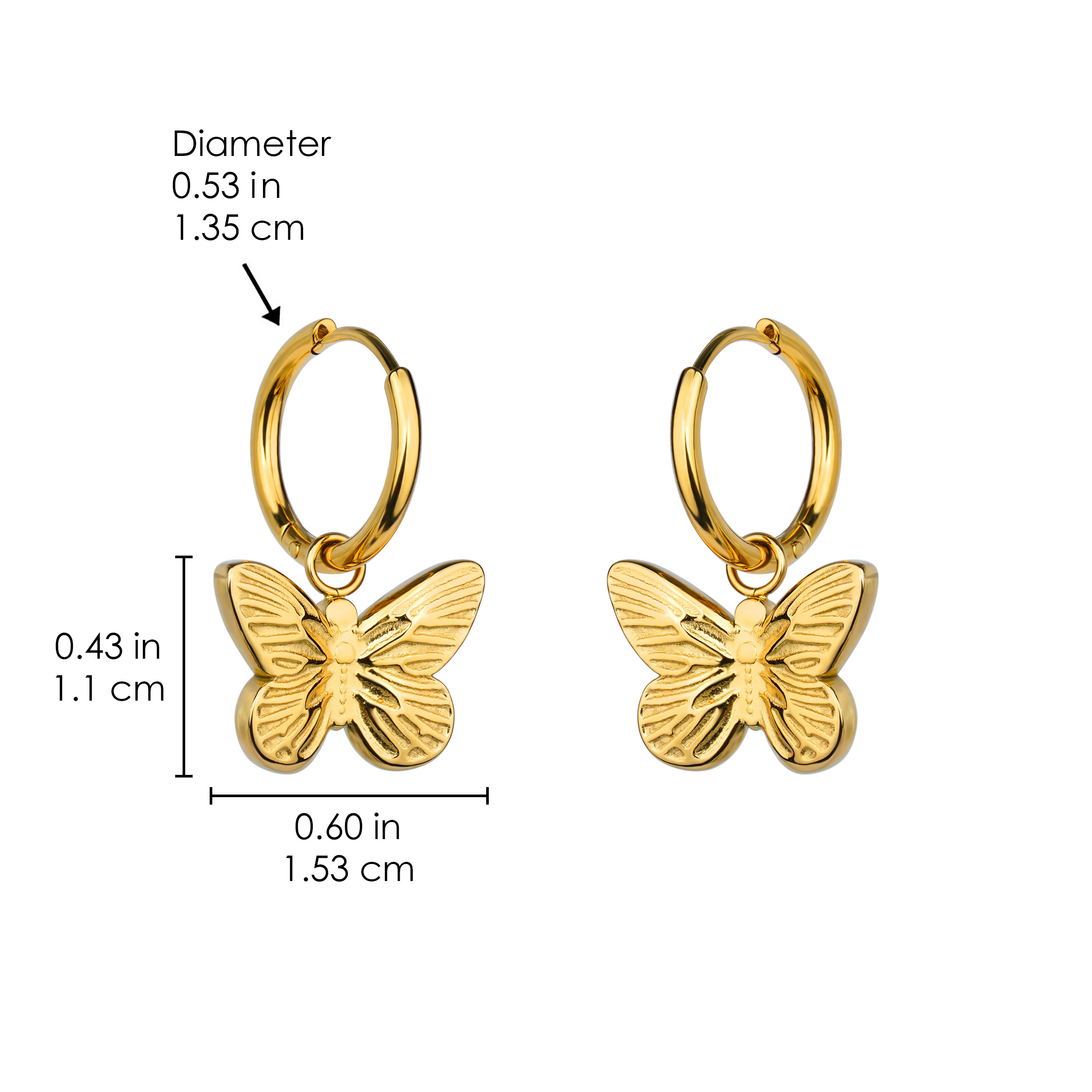 Trendy Gold Plated Stainless Steel Earrings