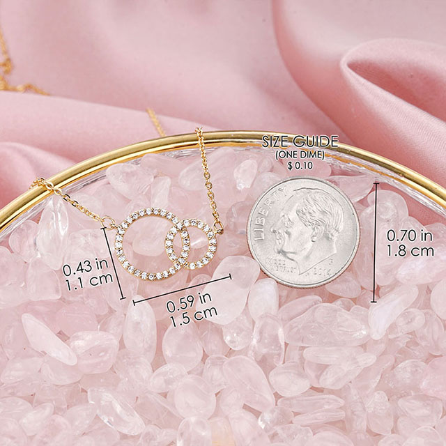 Wholesale Fashionable Minimalist Interlocking Circle Pendant Necklace