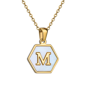 Fashion Exquisite Stainless Steel Whiter Shell 26 English Letter Pendant Jewelry Gift