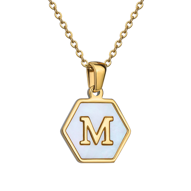 Fashion Exquisite Stainless Steel Whiter Shell 26 English Letter Pendant Jewelry Gift
